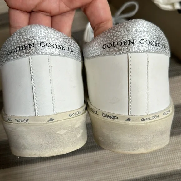 Golden Goose High Star sneaker in white and silver - Picture 5 of 16